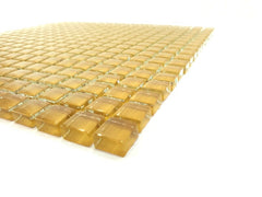 Glasmosaik Fliesen Honey glänzend 1 Fliesenmatte 324 Steine