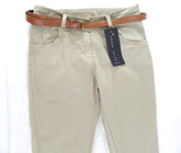 Hose Größe S Beige Stoffhose Shini Mode mit Gürtel