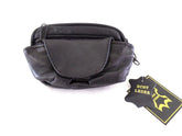 Gürteltasche Schwarz Leder Freizeit Hüfttasche Gürtelschlaufe