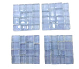 CASA - POADOR BORDÜRE Glasmosaik hellblau Klarglas Borde 4 Quadrate 50 x 50 mm x 5 mm flach