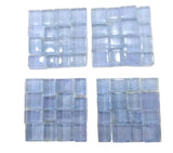 CASA - POADOR BORDÜRE Glasmosaik hellblau Klarglas Borde 4 Quadrate 50 x 50 mm x 5 mm flach