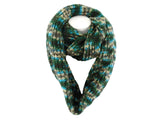 SCHAL RUNDSCHAL Blau Grau Grün Loop Wickelschal gestrickt Tricote Main