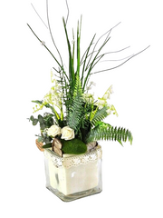 Casa-Poador Gesteck Maiglöckchen Kunstblumen Glas künstlich Geschenk Deko