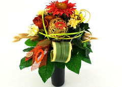 Strauß Sonnenblumen Nelken Rose Kunstblumen Grabstrauß Geschenk künstliche Blume