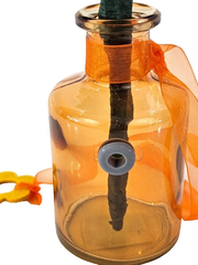 Glasvase als Wandhalter mit Strauß Kunstblumen Calla Rose Dekoration Geschenk