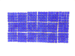BORDÜRE Glasmosaik Blau matt Glas Borde 18 x Quadrate 50 x 50 mm 288 Steine 5 mm