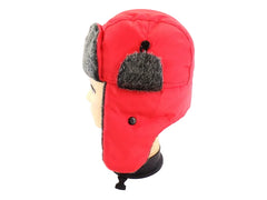 MÜTZE Flieger Skimütze Pilotenmütze Lachs Fellbesatz Clipverschluss UP Accessoires