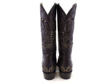 Westernstiefel 38 Schwarz Cowboystiefel Applikationen Paietten Leder spitz Rudel