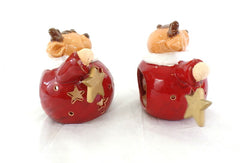 Teelichthalter 2 Stück Rot Windlicht Teelichter Weihnachten Deko