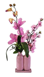 CASA - POADOR VASE mit 2 Sträuße Rosa Kunstblumen Cymbidie Deko Geschenk
