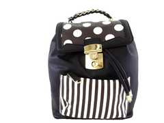 Trussardi - 75BL83 Rucksack Schwarz Weiß Tasche Rucksack