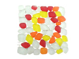 BORDÜRE GLASMOSAIK Napoli/M Polygonal Soft Glas milchig Gelb Orange Rot matt