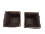 TÖPFE 2 ÜBERTÖPFE dunkelbraun 11 cm Hoch Quadrat für Pflanzen Dekoration