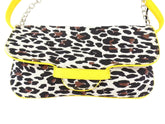 UMHÄNGETASCHE GELB SPOOKY GIRL Leopardenmuster Schultertasche