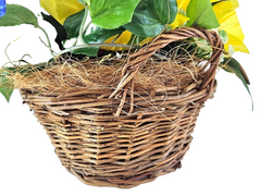 Casa-Poador Gesteck im Korb Primel Osterglocken Krokus Kunstblumen Frühling Deko