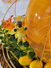 Casa-Poador Ostergesteck im Korb Osterglocken Keramikei Kunstblumen Deko