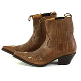 Westernstiefel 38 Braun Short Natural Braun Applikationen Leder spitz Pistolero