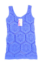 Top Trägertop Netztop Netzshirt M / L Stretch in Blau B & X Figurbetont