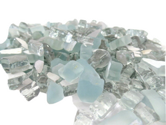 Mosaik Glas 650 g grau türkis glänzend matt unregelmäßig Crush Basteln Diy