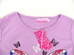 Mädchen T-Shirt Lila Größe 8 Kinder kurzarm Shirt Schmetterling