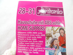 Hausschuhe Mit ABS Sohle 28 - 31 Antonio Pantoffeln mit Bommel Farb Varianten