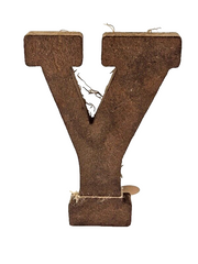 Buchstabe Holzbuchstabe Y mit Muschedeko Tillandsienmoos Dekoration Vintage