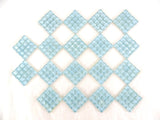 BORDÜRE Glasmosaik Wolkenblau Klarglas Borde 18 Stück 50 x 50 mm 288 Steine 5 mm