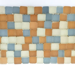 Mosaik Mix hellblau milchig Beige matt Borde 1 Streifen unregelmäßig Glas DIY
