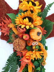 Gesteck Seide Ahornblatt Trocken Gelb Orange Kunstblumen Sonnenblumen