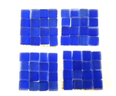 Glasmosaik Blau matt Glas Borde 4 x Quadrate Mosaik Glas Basteln Deko