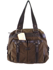 Geoss Tasche Braun Schultertasche Reißverschluss Damentasche