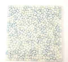 CASA-POADOR Mosaik Fliesenmatte Polygonal weiß hellblau glänzend