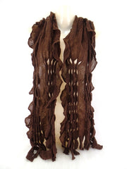 Schal dunkelbraun Strick - Häckelschal 160 x 60 cm 100% Acrylic Antonio Fransen