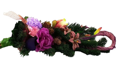 Grabschmuck Trockenblumen Exoten Lila Rosa Naturmaterial Totensonntag Friedhof