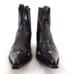 Westernstiefel 37 Schwarz Short Natural Negro Applikationen Leder spitz Riporto