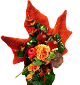 CASA - POADOR GESTECK Ahornblatt Sisal Trocken Lachs Rot Kunstblumen Äpfel Früchte