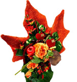 CASA - POADOR GESTECK Ahornblatt Sisal Trocken Lachs Rot Kunstblumen Äpfel Früchte