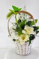 Casa-Poador Gesteck im Korb Anemone Osterglocken Kunstblumen Frühling Deko