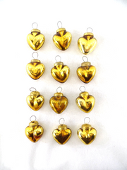 Herz Aufhänger 24 Stück Goldfarbig 4,5 cm x 3,5 cm mit Öse aufhängen 2 Säckchen