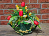 CASA - POADOR GIEßKANNE Kunstblumen Naturgefäß Tulpen Frühling Dekoration
