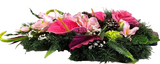 Casa-Poador Grabschmuck künstlich ExotenRosa Naturmaterial Totensonntag Friedhof