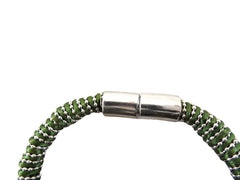 FASHION JEWELRY ARMBAND Grün Olivgrün Armband Modeschmuck Magnetverschlus PerlenKnoten