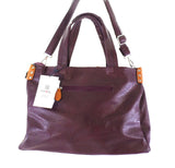 Mahel Umhänge / Schultertasche Lila mit Braun Ziernieten Damentasche Tasche