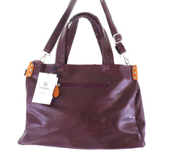 Mahel Umhänge / Schultertasche Lila mit Braun Ziernieten Damentasche Tasche