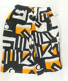 Badehose Badeshorts M Beach Wear E & F Shorts Schwarz Orange gemustert Bermuda