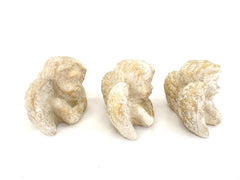 3 Engel Engelfigur patiniert goldfarben 9,5 cm x 7 x 7 cm Weihnachten Dekoration