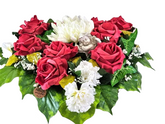 CASA - POADOR GRABSCHMUCK Herz rote Rosen Kunstblumen Engel Friedhof