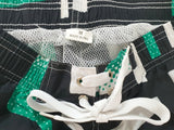 Badehose Badeshorts M Beach Wear E & F Shorts Schwarz Grün gemustert Bermuda