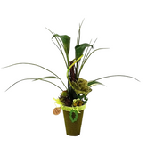 CASA - POADOR GESTECK Grün Kunstblumen Calla Wachsrose Bast 40 cm Dekoration