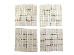 GLASMOSAIK Bordüre hell Lachs Klarglas Borde 4 Quadrate 50 x 50 mm x 5 mm